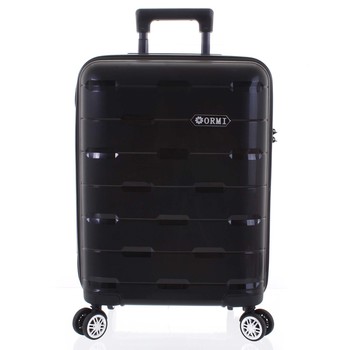 Luxusní černý skořepinový vzorovaný kufr sada - Ormi Predhe M, S