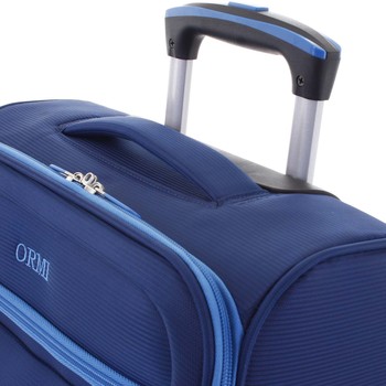 Kvalitní elegantní látkový modrý cestovní kufr - Ormi Mada M