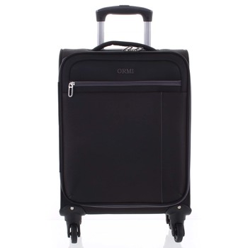 Kvalitní elegantní látkový černý cestovní kufr - Ormi Mada S