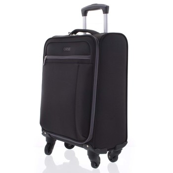 Kvalitní elegantní látkový černý cestovní kufr - Ormi Mada L