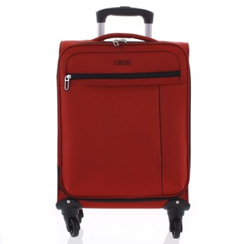 Kvalitní elegantní látkový červený cestovní kufr - Ormi Mada L
