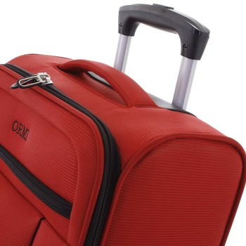 Kvalitní elegantní látkový červený cestovní kufr - Ormi Mada S