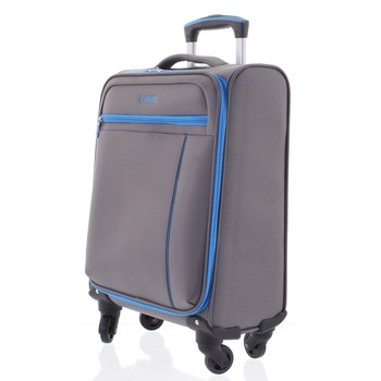 Kvalitní elegantní látkový šedý cestovní kufr - Ormi Mada L