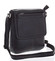 Stylová černá prošívaná pánská kožená taška - Sendi Design Luis