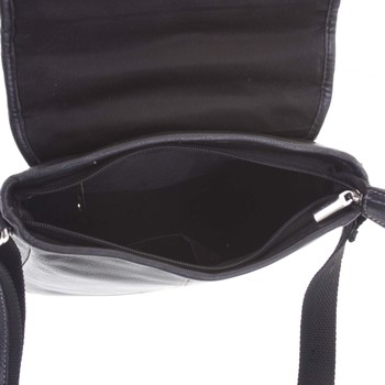 Stylová černá prošívaná pánská kožená taška - Sendi Design Luis