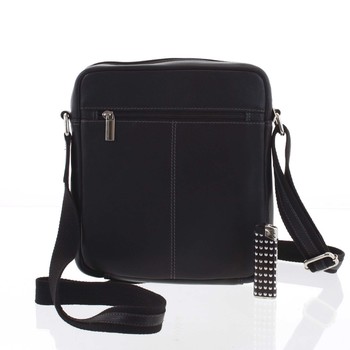Černá luxusní kožená pánská taška - Sendi Design IG987