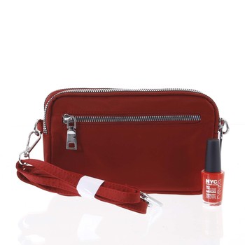 Stylová malá dámská crossbody kabelka tmavě červená - David Jones Nicolle