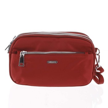 Stylová malá dámská crossbody kabelka tmavě červená - David Jones Lizbeth