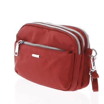 Stylová malá dámská crossbody kabelka tmavě červená - David Jones Lizbeth