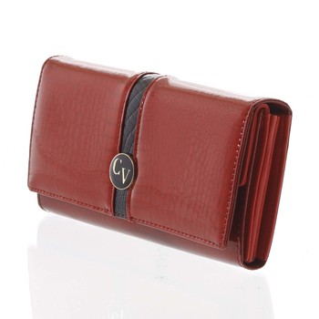 Dámská peněženka kožená lakovaná červená - Cavaldi H223