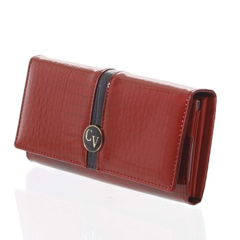 Dámská peněženka kožená lakovaná červená - Cavaldi H243