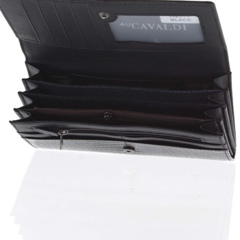 Dámská elegantní kožená peněženka černá - Cavaldi H271