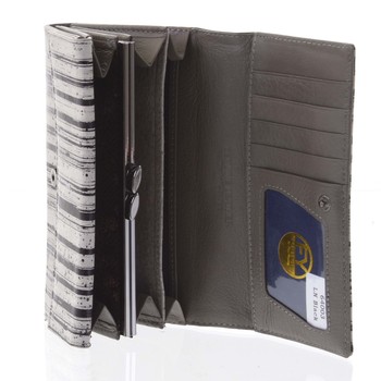 Elegantní dámská kožená peněženka černo-šedá - Rovicky 64003