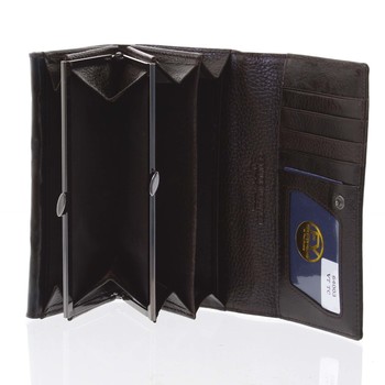 Elegantní dámská kožená peněženka černá - Rovicky 64003