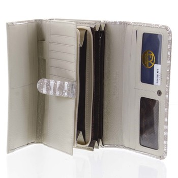 Dámská peněženka velká kožená stříbrná - Rovicky 1077