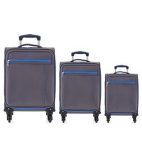 Kvalitní elegantní látkový šedý cestovní kufr sada - Ormi Mada L, M, S