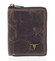 Pánská kožená peněženka na zip hnědá - BUFFALO Judah