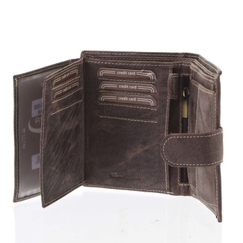 Pánská kožená peněženka se zápinkou hnědá - BUFFALO Aretas