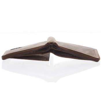 Pánská kožená peněženka na zip světlejší hnědá - BUFFALO Talehot