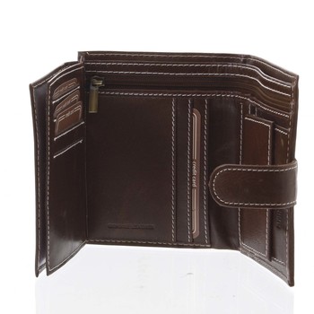 Pánská kožená peněženka hladká hnědá - BUFFALO Mantel