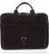 Luxusní tmavě hnědá kožená pracovní taška na notebook - Justified Andrew 