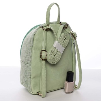 Unikátní malý dámský batůžek/kabelka do města zelený - Dudlin Eyal