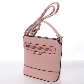 Elegantní dámská růžová crossbody kabelka - Silvia Rosa Meylin