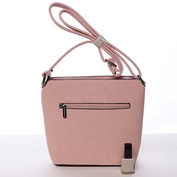 Elegantní dámská růžová crossbody kabelka - Silvia Rosa Meylin