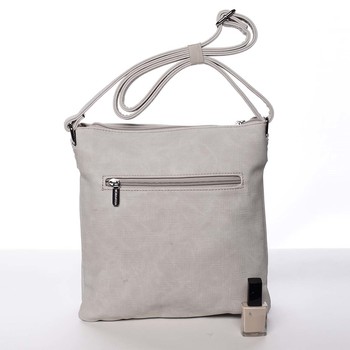 Elegantní světle šedá měkká dámská crossbody kabelka - Silvia Rosa Roxana