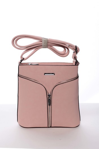 Růžová elegantní dámská crossbody kabelka - Silvia Rosa Shadia