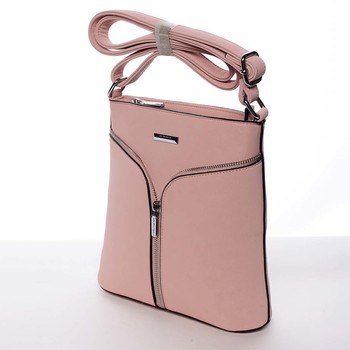 Růžová elegantní dámská crossbody kabelka - Silvia Rosa Shadia