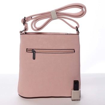 Růžová elegantní dámská crossbody kabelka - Silvia Rosa Shadia