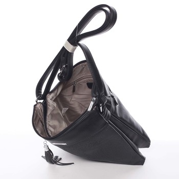 Originální a módní černá crossbody kabelka se vzorem - Silvia Rosa Vania 