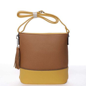 Trendy dámská crossbody kabelka hnědá - Dudlin Adriana