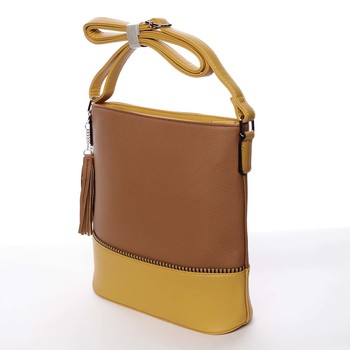 Trendy dámská crossbody kabelka hnědá - Dudlin Adriana