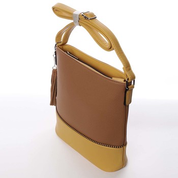 Trendy dámská crossbody kabelka hnědá - Dudlin Adriana