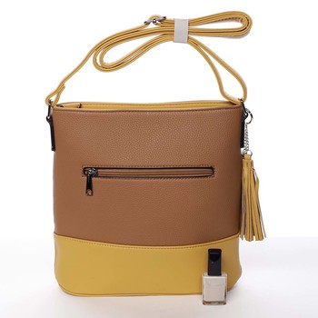 Trendy dámská crossbody kabelka hnědá - Dudlin Adriana