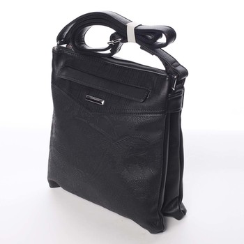 Stylová elegantní černá crossbody kabelka se vzorem - Silvia Rosa Nicole 