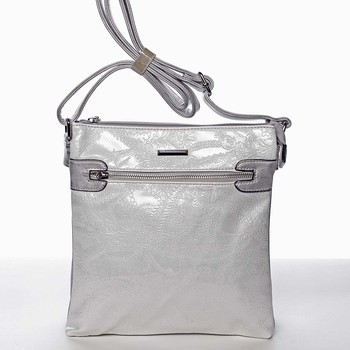 Krásná dámská stříbrná crossbody kabelka se vzorem - Silvia Rosa Xiomy 
