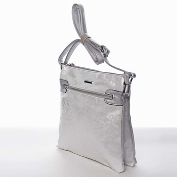 Krásná dámská stříbrná crossbody kabelka se vzorem - Silvia Rosa Xiomy 