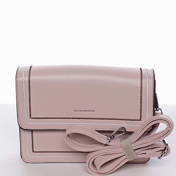 Originální elegantní crossbody kabelka světle růžová - Silvia Rosa Cielo 
