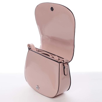 Luxusní růžová lakovaná crossbody kabelka - Silvia Rosa Kassandra