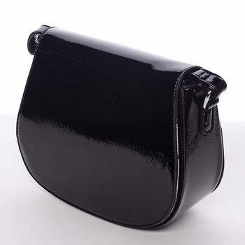 Luxusní černá lakovaná crossbody kabelka - Silvia Rosa Kassandra