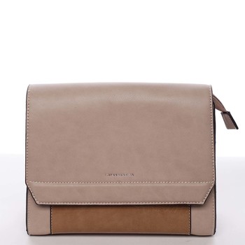 Elegantní pevná dámská crossbody kabelka taupe - Silvia Rosa Molly