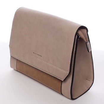 Elegantní pevná dámská crossbody kabelka taupe - Silvia Rosa Molly