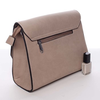 Elegantní pevná dámská crossbody kabelka taupe - Silvia Rosa Molly