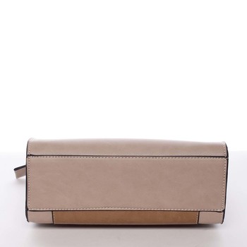 Elegantní pevná dámská crossbody kabelka taupe - Silvia Rosa Molly