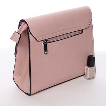 Elegantní pevná dámská crossbody kabelka růžová - Silvia Rosa Molly