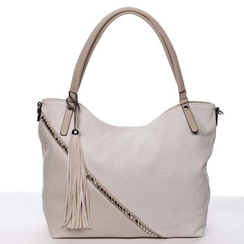 Velká dámská kabelka přes rameno béžová - MARIA C Ewa