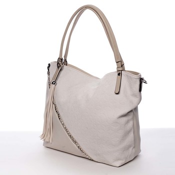 Velká dámská kabelka přes rameno béžová - MARIA C Ewa